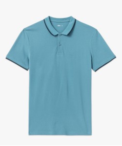 Polo à manches courtes et finitions fantaisie homme